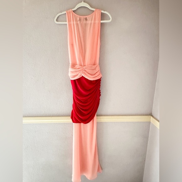 L'Academie by Marianna Marin Midi Dress Red and Pink‎ Size Small - Picture 9 of 9